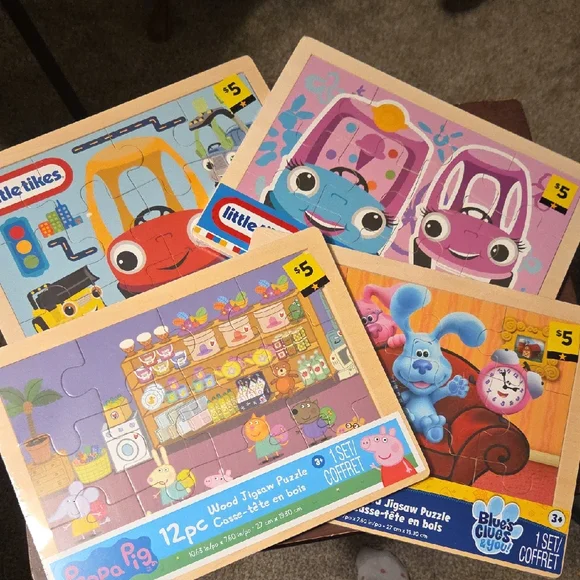 4 Little Tikes Wooden Puzzles - Picture 1 of 6